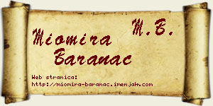 Miomira Baranac vizit kartica